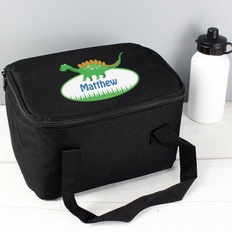 Personalised Dinosaur Black Lunch Bag Extra Image 3